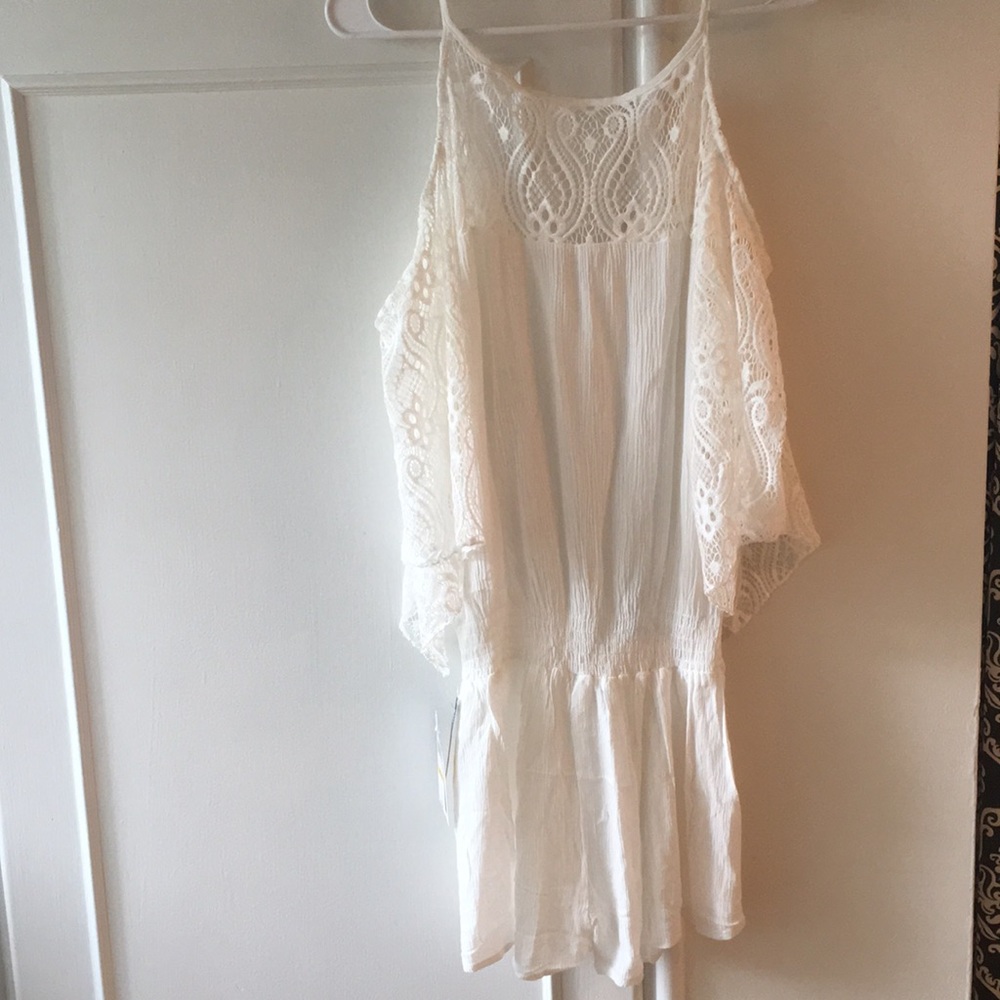 Becca Swim White Romper NEW WITH TAGS